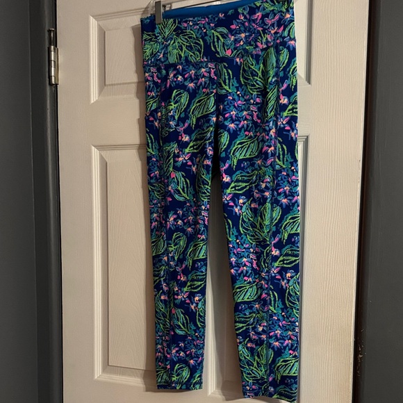 Lilly Pulitzer Luxletic Blue and Pink Leggings - Picture 2 of 4